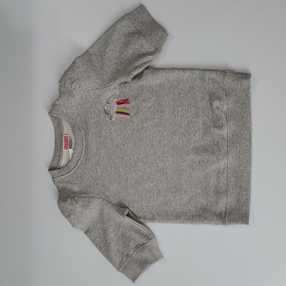 KATE SPADE XS Rain or Shine Pullover Sweatshirt Puffed Sleeve Rainbow Pride New